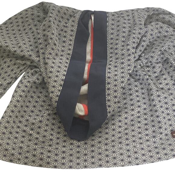 TEA COLLECTION Happy Hoodie Geometric With Bird L/S Top Girls Sz 4 Gray Blue - Picture 5 of 7